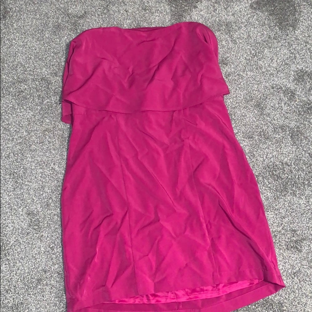 Strapless fuchsia dress from Express